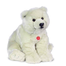 Peluche Hermann Teddy Collection Ours Blanc Assis 50 cm  sur Ambiance Plaisir