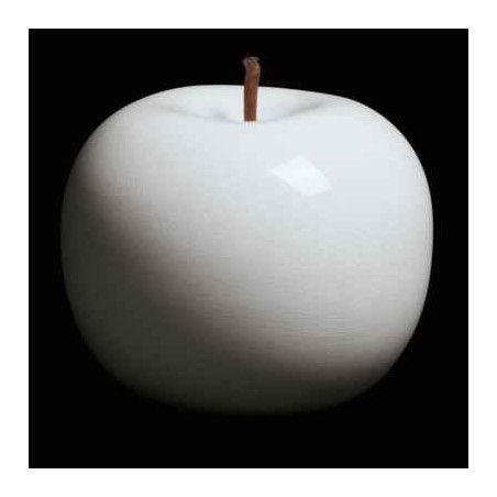 Sur Ambiance-Plaisir.com, achetez  Pomme blanche brillant glacé Bull Stein - diam. 10,5 cm indoor dans Décoration