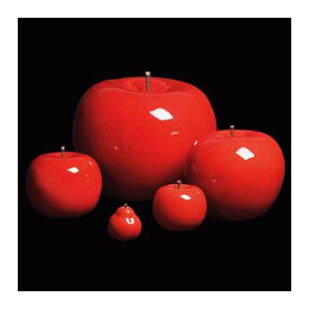 Sur Ambiance-Plaisir.com, achetez  Pomme rouge brillant glacé Bull Stein - diam. 10,5 cm indoor dans Décoration