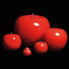 Sur Ambiance-Plaisir.com, achetez  Pomme rouge brillant glacé Bull Stein - diam. 10,5 cm indoor dans Décoration