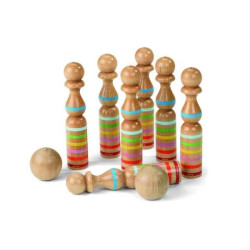 7 quilles rubannées - 24 cm Janod J03009 sur Ambiance Plaisir