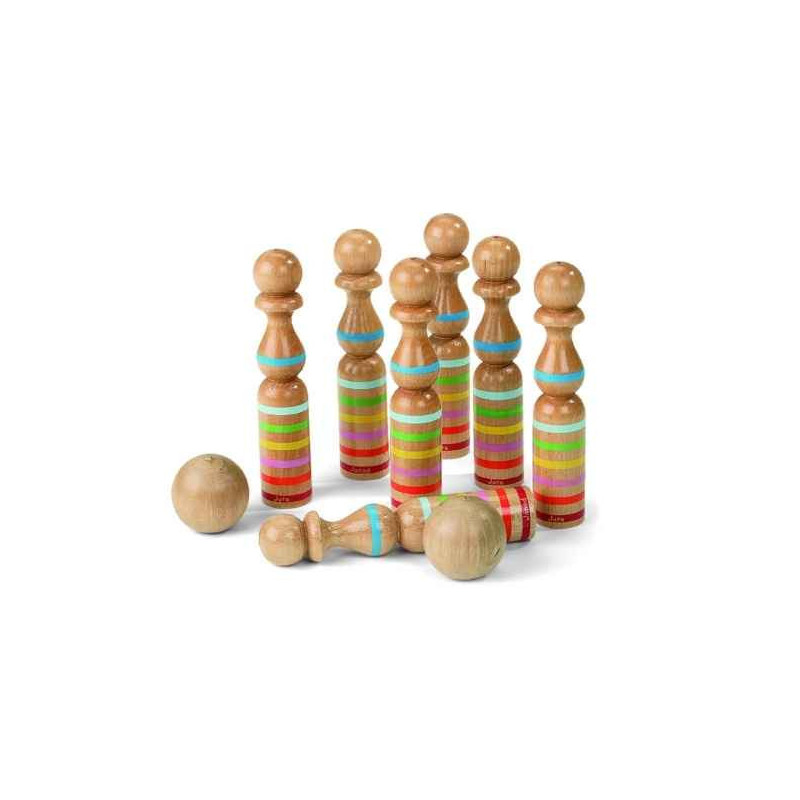 7 quilles rubannées - 24 cm Janod J03009 sur Ambiance Plaisir