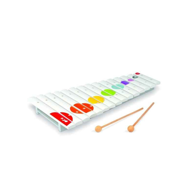 Grand xylo bois confetti (15 tons) 2 baguettes Janod J07605 sur Ambiance Plaisir