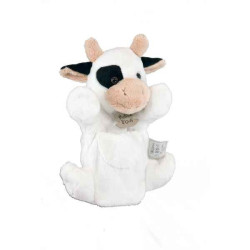 Marionnette peluche Vache blanche 1224 sur Ambiance Plaisir