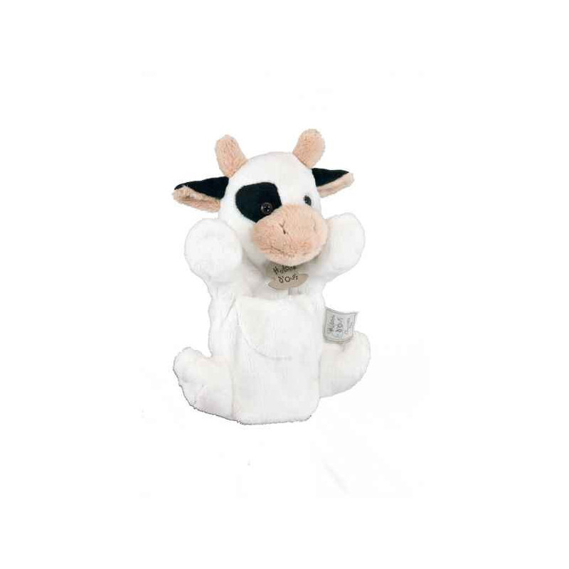 Une idée cadeau originale : Marionnette peluche Vache blanche 1224 dans la catégorie JouetsMarionnette peluche Vache blanche 122