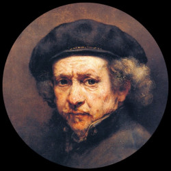 Presse -papiers verre rembrandt, autoportrait 3dMouseion -PREM1