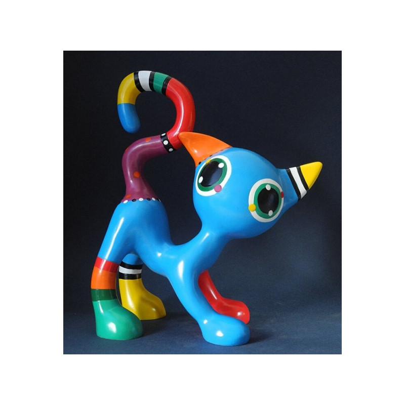 Animaux-Bois-Animaux-Bronzes.com propose Statuette artiste jacky zegers, Chat django -JZ08