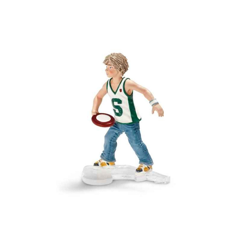 Figurine garçon avec frisbee schleich -13903
