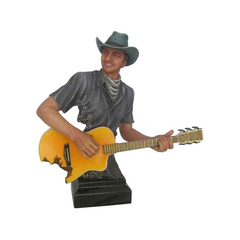 Buste homme résine guitare Statue Musicien -Y30ZP-811 sur Ambiance Plaisir