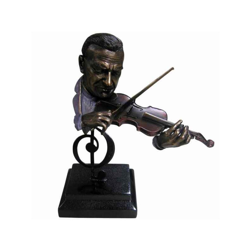 Statuette résine façon métal musicien au violon -Y10ZP-717 sur Ambiance Plaisir