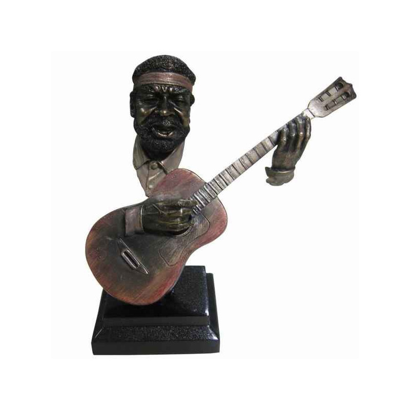 Statuette résine façon métal musicien à la guitare -Y10ZP-719 sur Ambiance Plaisir