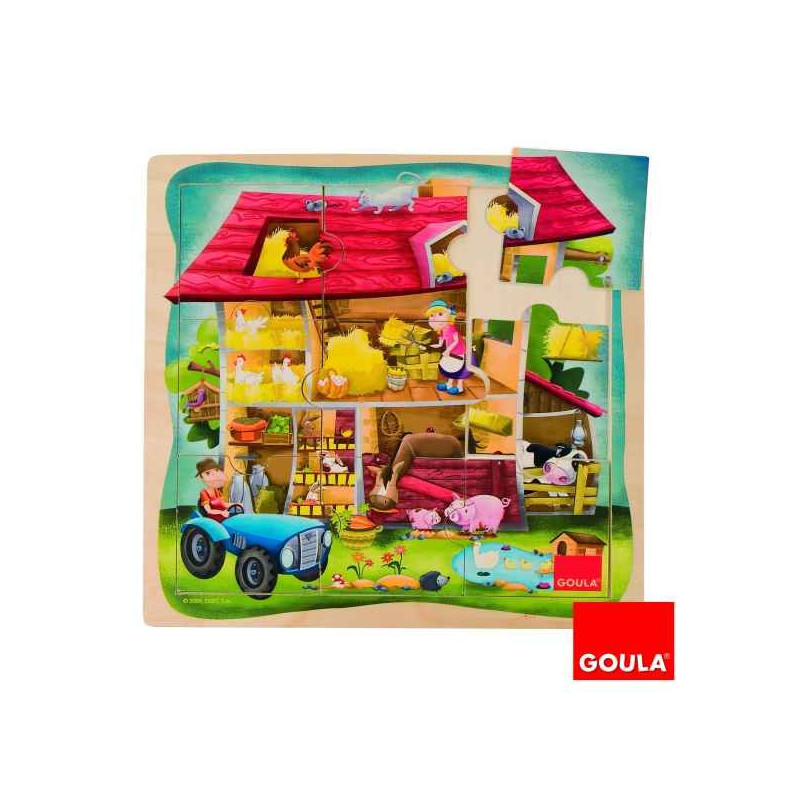 Jeu éveil Puzzle ferme 9 pcs Goula -53097 sur Ambiance Plaisir