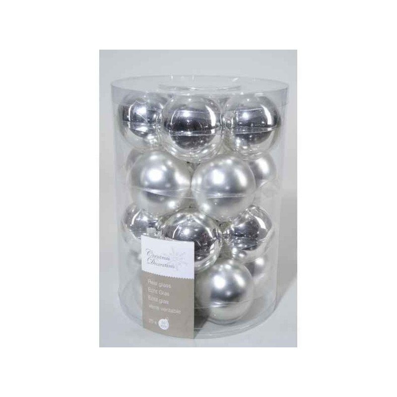 Boules machine uni brill-mat 60mm argent -140220 sur Ambiance Plaisir