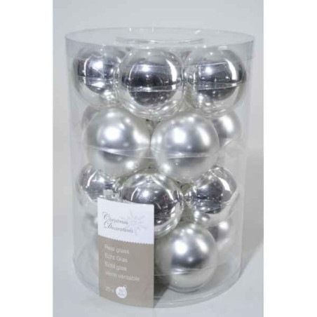 Sur Ambiance-Plaisir.com, achetez  Boules machine uni brill-mat 60mm argent -140220 dans Décoration