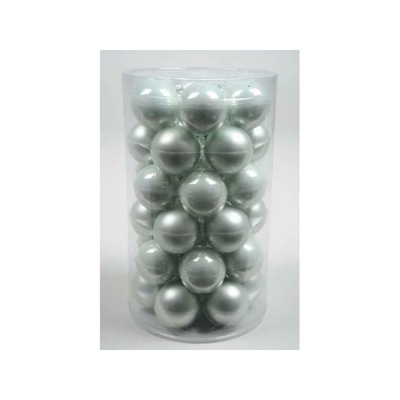 Mini -boules en verre email -mat 40 mm menthe blanche Kaemingk  -10432