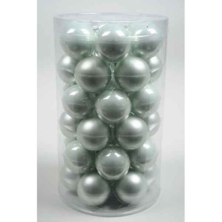 Mini -boules en verre email -mat 40 mm menthe blanche Kaemingk  -10432