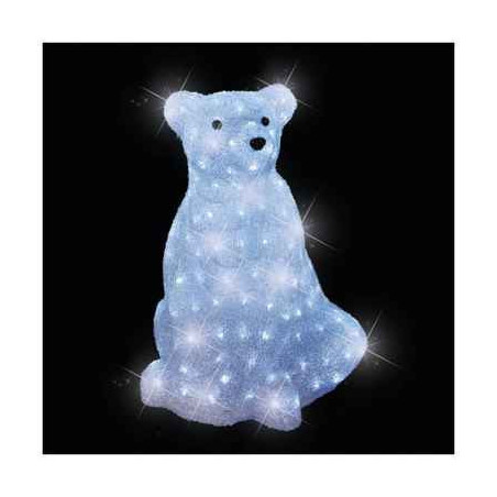 Ours l42l46h57.5 acryl. led blanc160l flashing -371503 sur Ambiance Plaisir