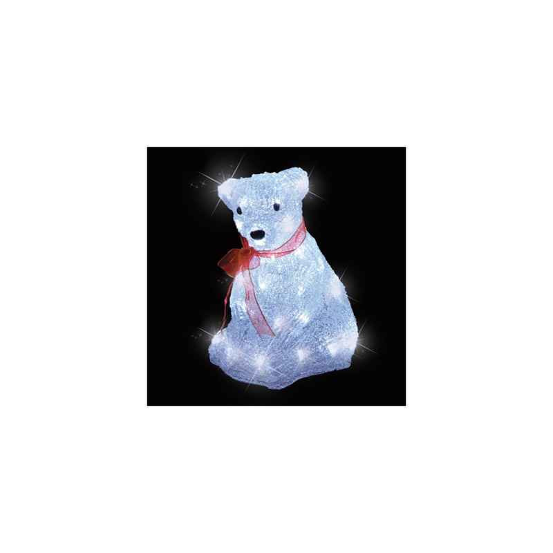 Ours l23.5l22.5h31 acryl. led blanc40l -371467 sur Ambiance Plaisir