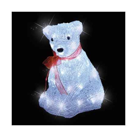 Ours l23.5l22.5h31 acryl. led blanc40l -371467 sur Ambiance Plaisir
