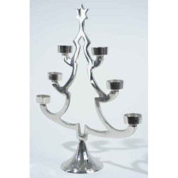 Arbre aluminium pour 6 bougies nickel poli -391579 sur Ambiance Plaisir