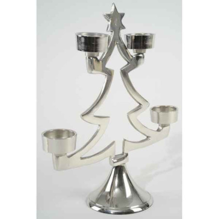 Arbre aluminium pour 4 bougies nickel -391580 sur Ambiance Plaisir