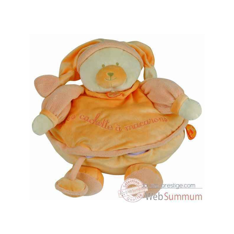 Une idée cadeau originale : Peluche Douceur macaron - géant mandarine doudou et compagnie -dc2144 dans la catégorie JouetsPeluch