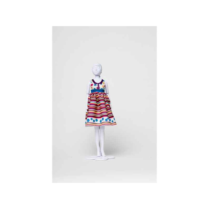 Audrey stripes & flowers Dress Your Doll -S412-0305 sur Ambiance Plaisir