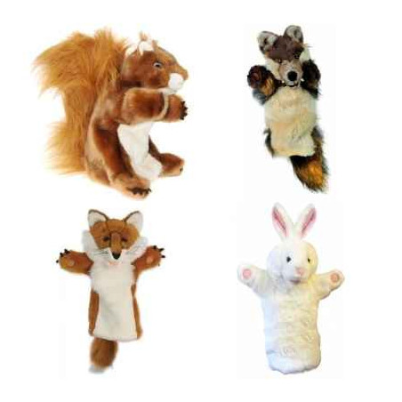 Lot 4 marionnettes à main gant animaux de la forêt -LWS-397Lot 4 marionnettes à main gant animaux de la forêt -LWS-397