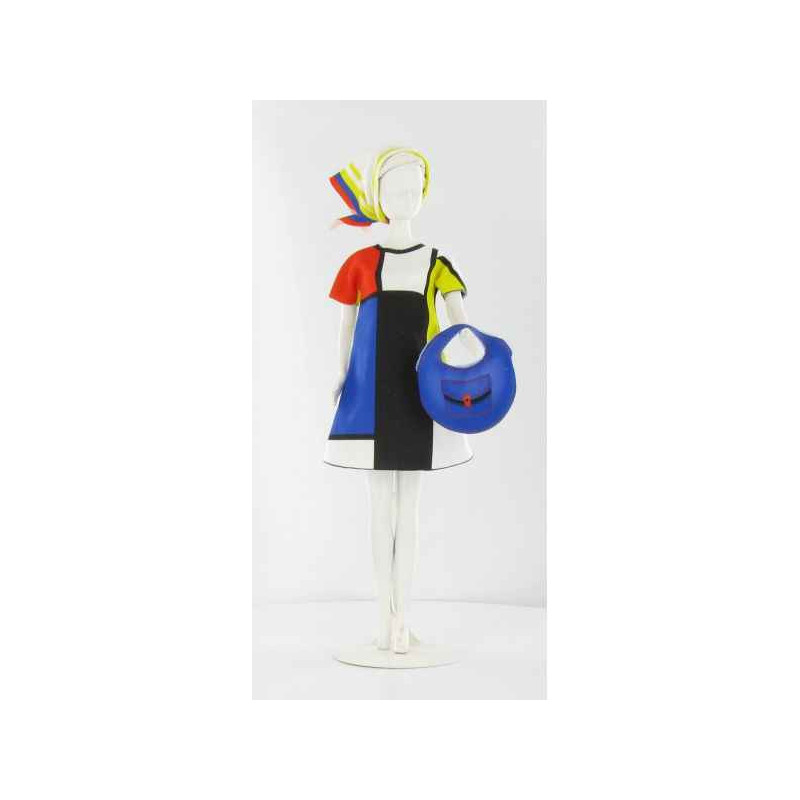 Twiggy mondriaan Dress Your Doll -S210-0305 sur Ambiance Plaisir