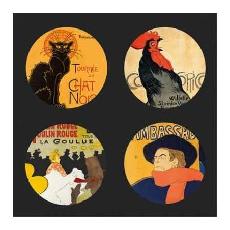 Lot de 4 sous -verres motif La belle époque Parisienne CS09PAR