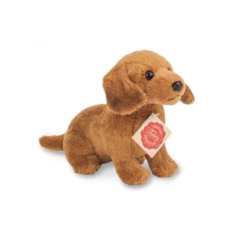 Une idée cadeau originale : Peluche chien teckel assis marron 19 cm Hermann Teddy dans la catégorie JouetsPeluche chien teckel a