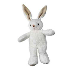 Une idée cadeau originale : Peluche Marcel lapin pantin 25 cm velboa blanc brodé beige les petites maries -NUR0LAPMARB dans la c