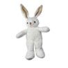 peluche Marcel lapin pantin 25 cm velboa blanc brodé beige les petites maries   NUR0LAPMARB