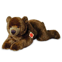 Peluche ours brun couché 60 cm Hermann  sur Ambiance Plaisir