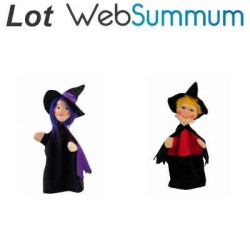 NULLMarionnettes à mains gentils sorcière et sorcier lot Web Summum -LWS-503