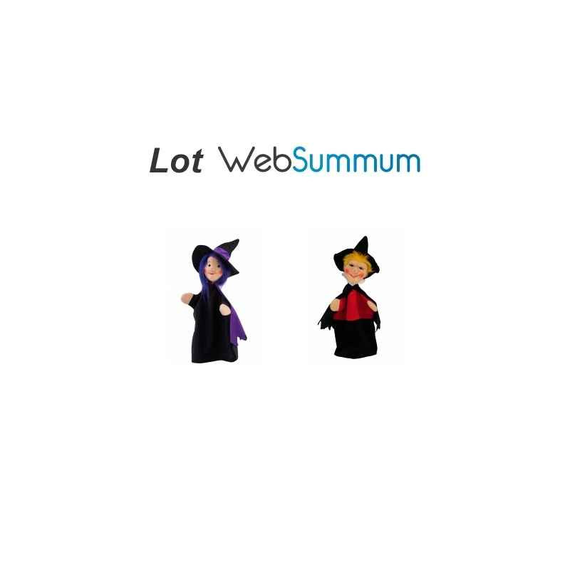 NULLMarionnettes à mains gentils sorcière et sorcier lot Web Summum -LWS-503