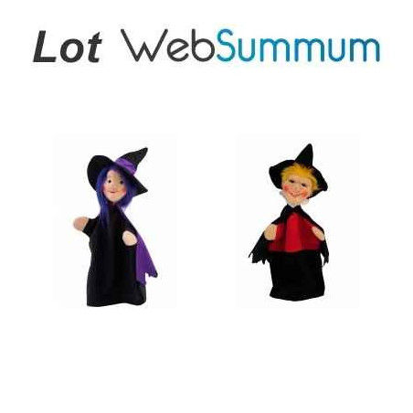 NULLMarionnettes à mains gentils sorcière et sorcier lot Web Summum -LWS-503