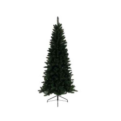 Sapin de Noël slim lodge mince nf 180cm vert base étroite -3571w69
