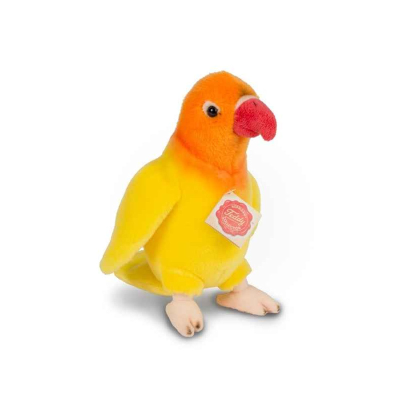 Peluche oiseau perruche ondulée lutino 20 cm Hermann Teddy  sur Ambiance Plaisir