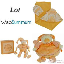 Lot cadeau de naissance peluche mandarine -LWS-452