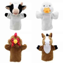 Lot 4 marionnettes à mains les animaux de la ferme -LWS-359lot 4 marionnettes à mains les animaux de la ferme -LWS-359