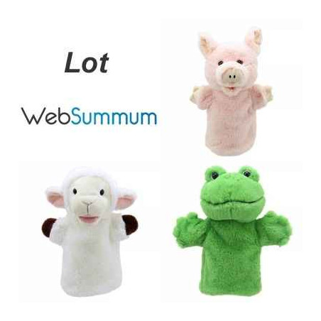 Lot 3 marionnettes à main gants les animaux de la ferme -LWS-378Lot 3 marionnettes à main gants les animaux de la ferme -LWS-378