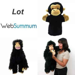 Lot 3 marionnettes singe chimpanzé -LWS-356lot 3 marionnettes singe chimpanzé -LWS-356