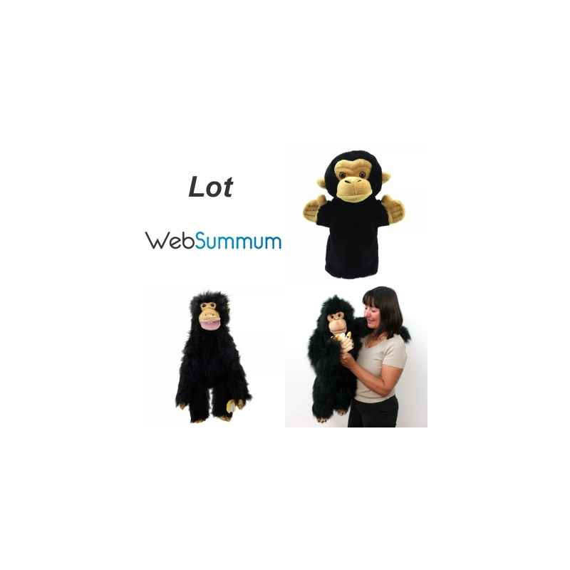 Lot 3 marionnettes singe chimpanzé -LWS-356lot 3 marionnettes singe chimpanzé -LWS-356
