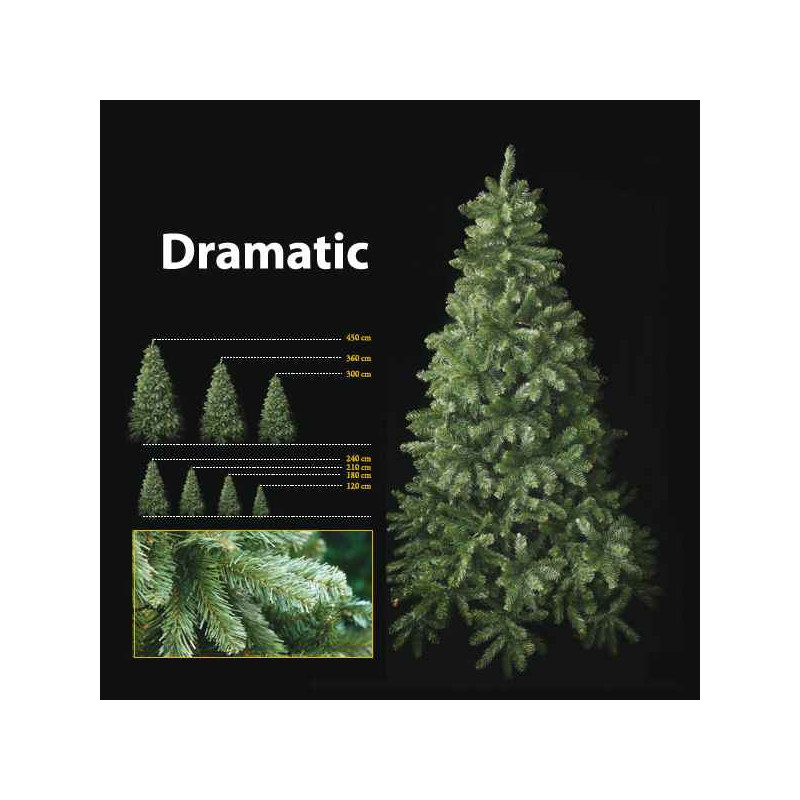 Sapin de Noël 210 cm Professionnel Dramatic Pine Tree Vert sur Ambiance Plaisir