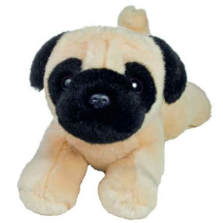 Peluche chien carlin couché 21 cm Hermann  sur Ambiance Plaisir
