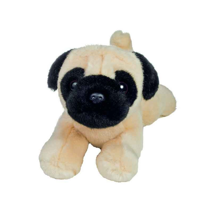 Peluche chien carlin couché 21 cm Hermann  sur Ambiance Plaisir