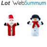 2 Marionnettes à main Noël et bonhomme de neige -LWS-3242 Marionnettes à main Noël et bonhomme de neige -LWS-324