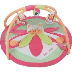 Peluche Doudou et Compagnie Doudou Tapis d'eveil chat anis / rose -DC1002 sur Ambiance Plaisir