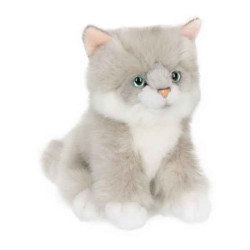Peluche anna club plush chat ragdoll gris/blanc assis - 15 cm ACP -28179016